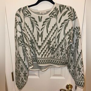 Z Supply Cream and Green Knit Top